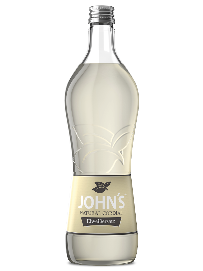 JOHN‘S Eiweißersatz - Die innovative Lösung für das Mixen von Cocktails mit Eiweiß ohne Haltbarkeitsprobleme. Konsistenz und Cremigkeit werden so ideal z.B. in „Sours“ gebracht.